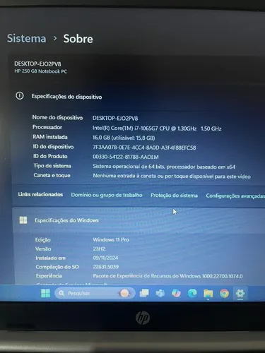 Notebook Hp 250-g8 I7 16gb 256gb Ssd 15 Prateado Win 11 | MercadoLivre