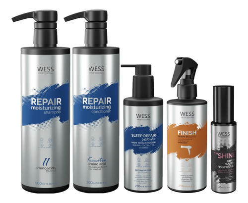Wess Repair Sh+cd 500ml+sleep 250ml+finish 250ml+weshine45ml