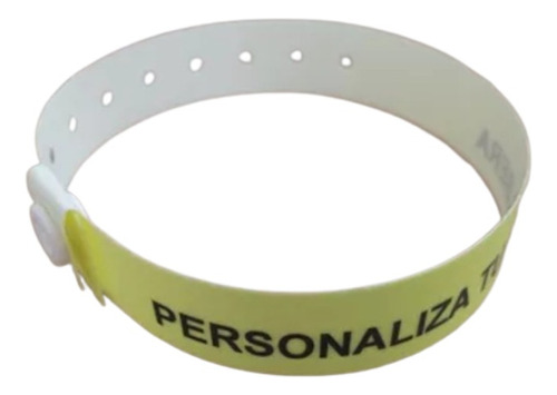 400 Pulseras Precinto Pvc Personalizadas Amarillas Plásticas