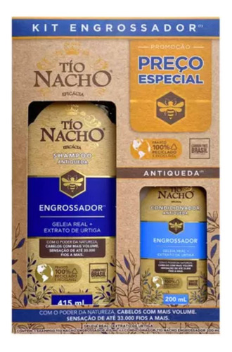 Kit Engrossador Shampoo 415 + Condicionador 200 Tio Nacho