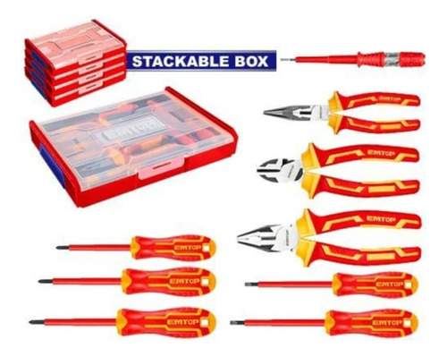 Set Alicate Destornillador Pinza Probador Dieléctrico 9 Pcs