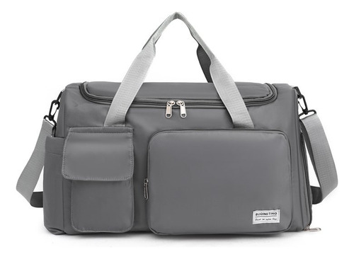 Maleta Deportiva Mochila Gimnasio Bolsa Gym Ejercicio Bolso Color Gris