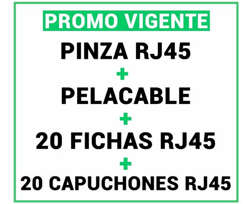 Imagen 2 de 7 de Kit Pinza Crimpeadora + Pela Cable + 50 Fichas Rj45 Red Utp