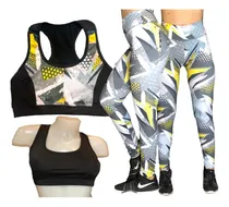 Comprar Conjunto De Calza Lycra 70 Den Sublimado + Top Talles 1 Al 5