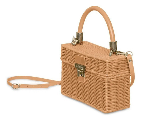 Imagem 2 de 4 de Bolsa Petite Jolie Bau Modelo Capri Lançamento Palha