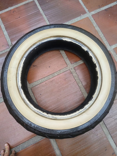 Pneu Moto Dunlop 180/65-16 D407, Meia Vida, Faixa Branca. (Usado)