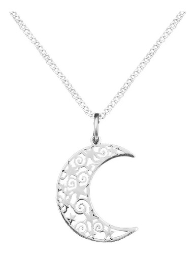 Dije Y Cadena Luna De Plata 925 Envio Gratis