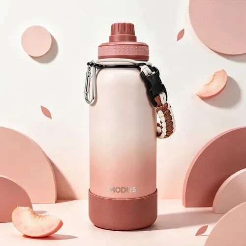 Garrafa Térmica 950ml Aço Inox 304 Com Alça Cokunst Marrom