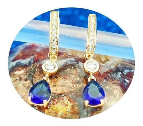 Aretes Oro 18k Joyería Brillante Lujo Único Moda Mujer Dama