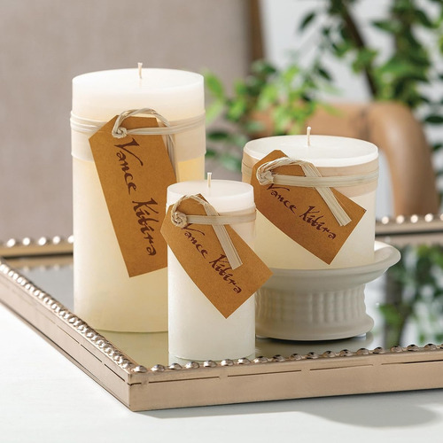 Set De 3 Velas Decorativas Blancas Ecologicas Sin Aroma