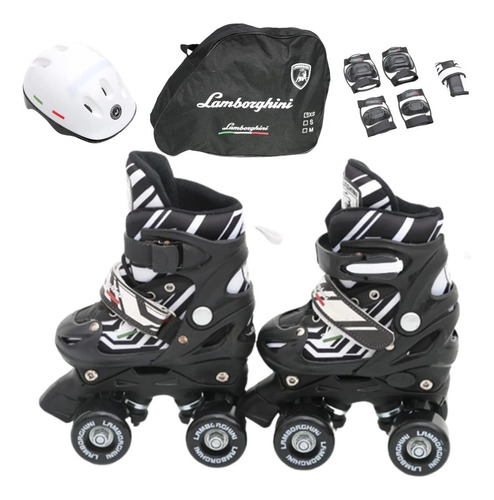 Patines Artisticos Infantil Extensible 4 Ruedas Casco Bolso