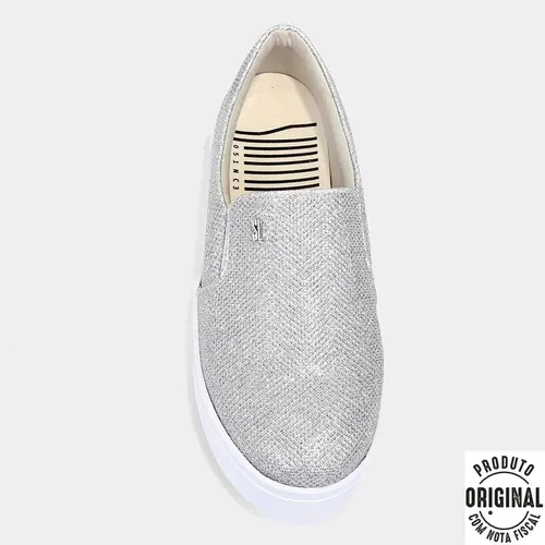 Slip On Santa Lolla Flatform Galaxxy Prateado