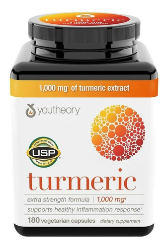 Turmeric Curcuma 1000mg Youtheory (usa) 180 Caps