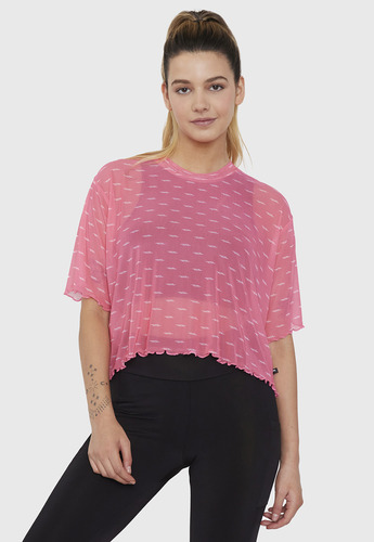 Polera Mujer Deportiva Transparencia Fucsia Corona