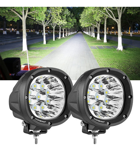 Luz Led Redonda Para Todo Terreno Auxbeam Barra Lm Trabajo