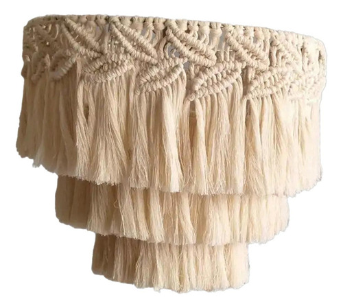 Pantalla De Lámpara De Macramé, Pantalla Bohemia 30cmx35cm