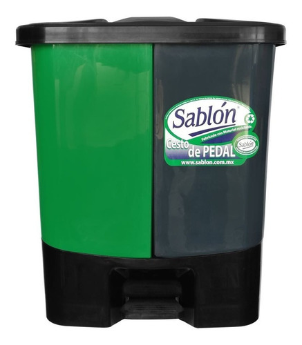 Cesto Bote De Basura 40 Litros Orgánico-inorgánico Con Pedal