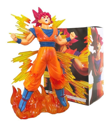 Figura Goku Fase Dios Dragon Ball Z Decoración Accion 23cm