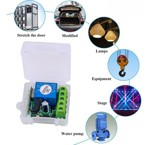 Receptor De Relé Rf De 4 X 12 V Y 1 Canal, 433 Mhz, Universa