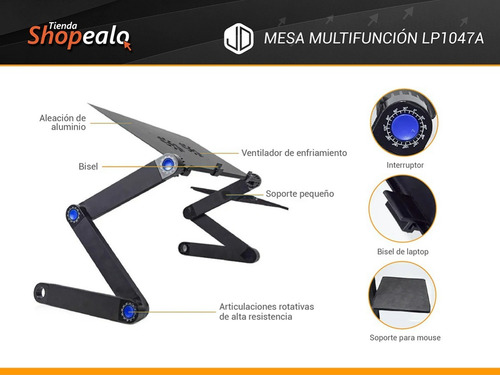 Imagen 4 de 9 de Mesa Regulable Multifuncional P/ Notebook Jd Lp1047a Cuota-*