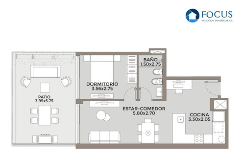 Venta Apartamento 1 Dormitorio Con Gran Terraza Al Frente En Pocitos