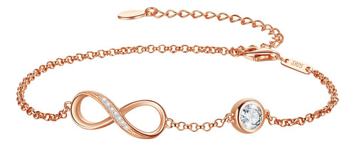 Pancean Infinity Symbol Charm Bracelet Para Mujer Plata De L