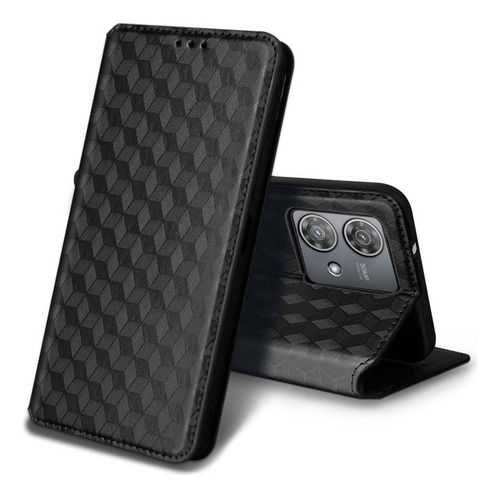 Z For Motorola Edge 40 Neo Cubic Pattern Pu Wallet Card Case