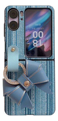 Funda For Oppo Find N2 Flip Arco De Mezclilla A Rayas