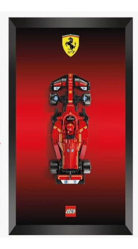 Quadro Expositor Lego Technic Ferrari+ Degrade 2un Vermelho Preto