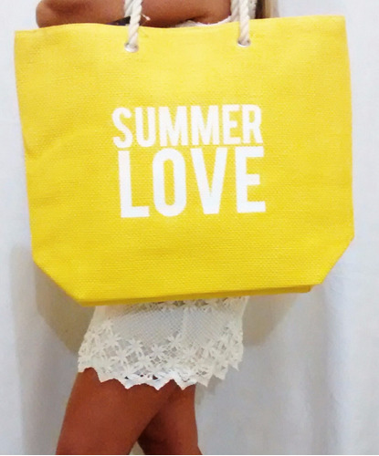 Bolsa Feminina Grande Amarela Importada Casual Praia Verão