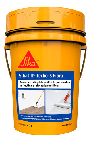 Impermeabilizante Sikafill Techo-5 Fibra Gris 20l