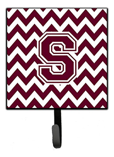 Caroline's Treasures Letter S Chevron Maroon And White 