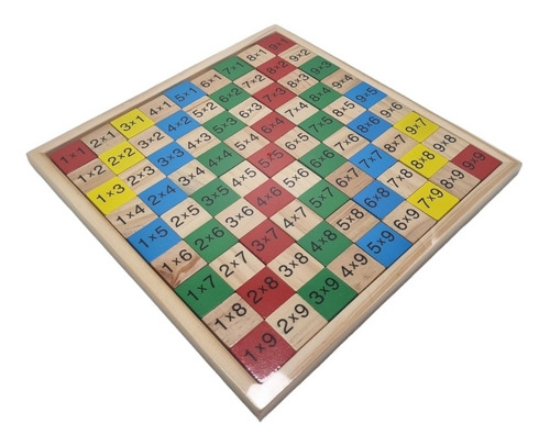 Juego Tablero Tablas Multiplicar Didáctico Madera Memoria S