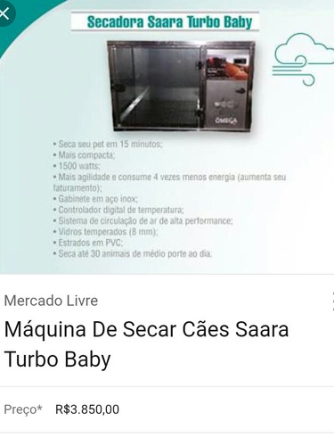 Máquina Secar Baby Turbo Saara 