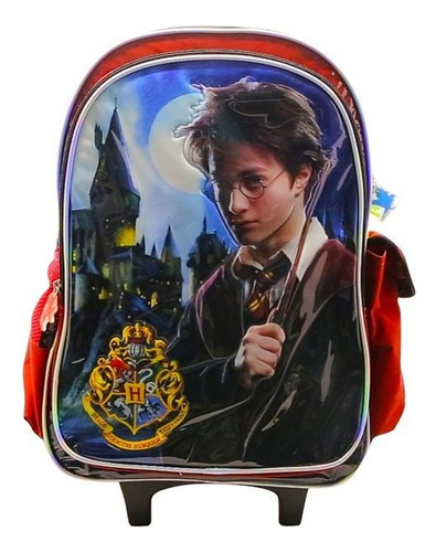 Mochila Harry Potter Howgarts Gryffindor Carro 18 PuLG Color Negro Diseño de la tela Poliéster