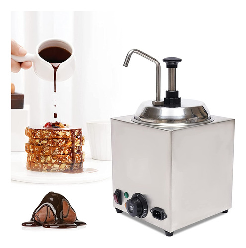 Hot Fudge Warmer Con Bomba, Dispensador De Queso Nacho Con