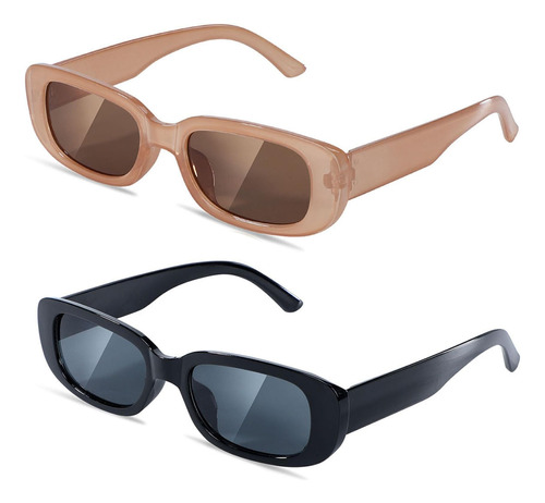 Zando 2 Piezas Retro Gafas De Sol Mujer Trendy 90s Mujer Gaf