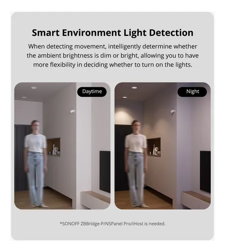 Sonoff Snzb-03p Sensor Pir Movimiento Y Luminosidad Zigbee Color Blanco