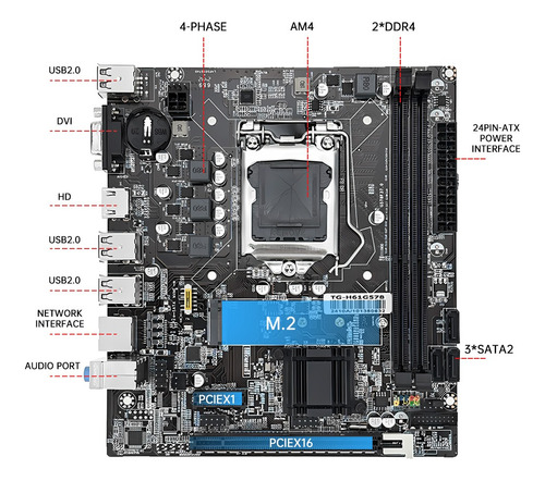 Kit De Placa Base Soyo H61, Cpu Intel I5-2500 Y 16 Gb De Ram