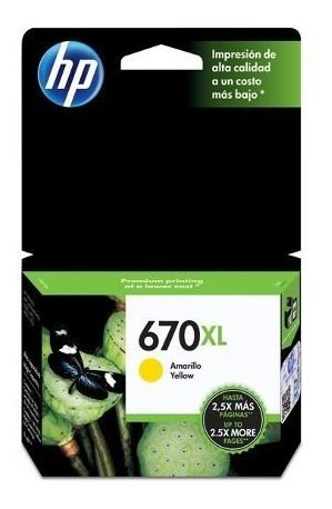 Cartucho Original Hp 670 Xl Amarillo Nnet