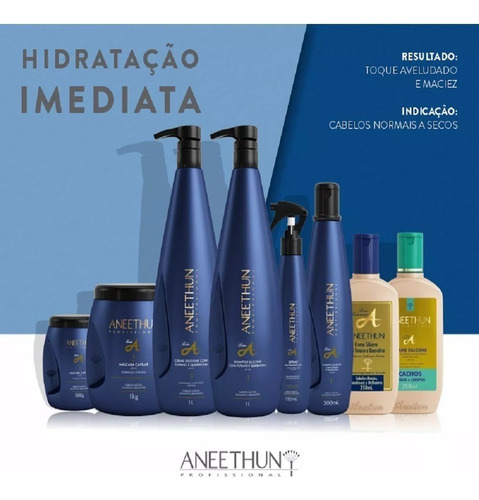 Aneethun Linha A Spray 150ml + Máscara 500ml + Shampoo 300ml