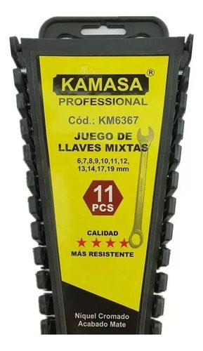 Juego Set De Llaves Punta De Corona 11 Piezas Kamasa Km6367