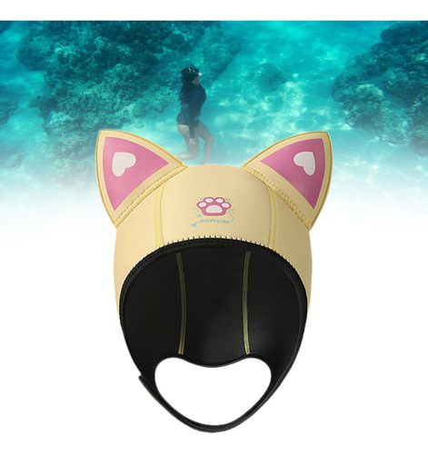 Gorro De Buceo Con Capucha Para Natación, Gorro Amarillo