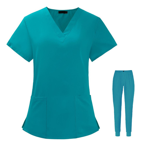 . Uniforme Scrub Set Top Y Pantalones Lavable A Máquina