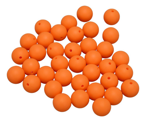 Perlas De Silicona Redondas De Color Naranja, 105 Unidades,