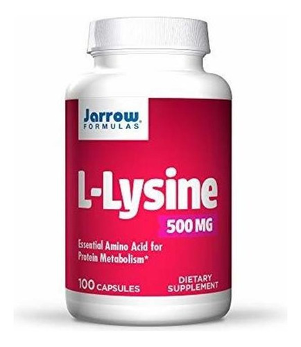 L Lisina 500 Mg Jarrow Formulas Metabolismo Proteinas 100cap