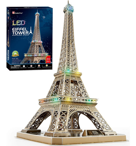 Rompecabezas 3d Cubicfun Para Adultos Torre Eiffel Con L Bri