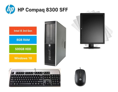 Cpu Hp Compaq Elite 8300+monitor Led+8gb+teclado+mouse