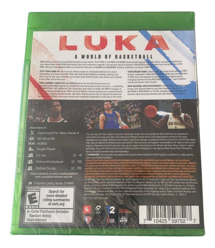 Nba 2k22 - Xbox Series X Luka A World Of Basketball