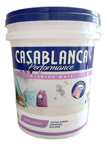 Látex Interior Casablanca Superlavable 20 Lt. Mate Prestigio